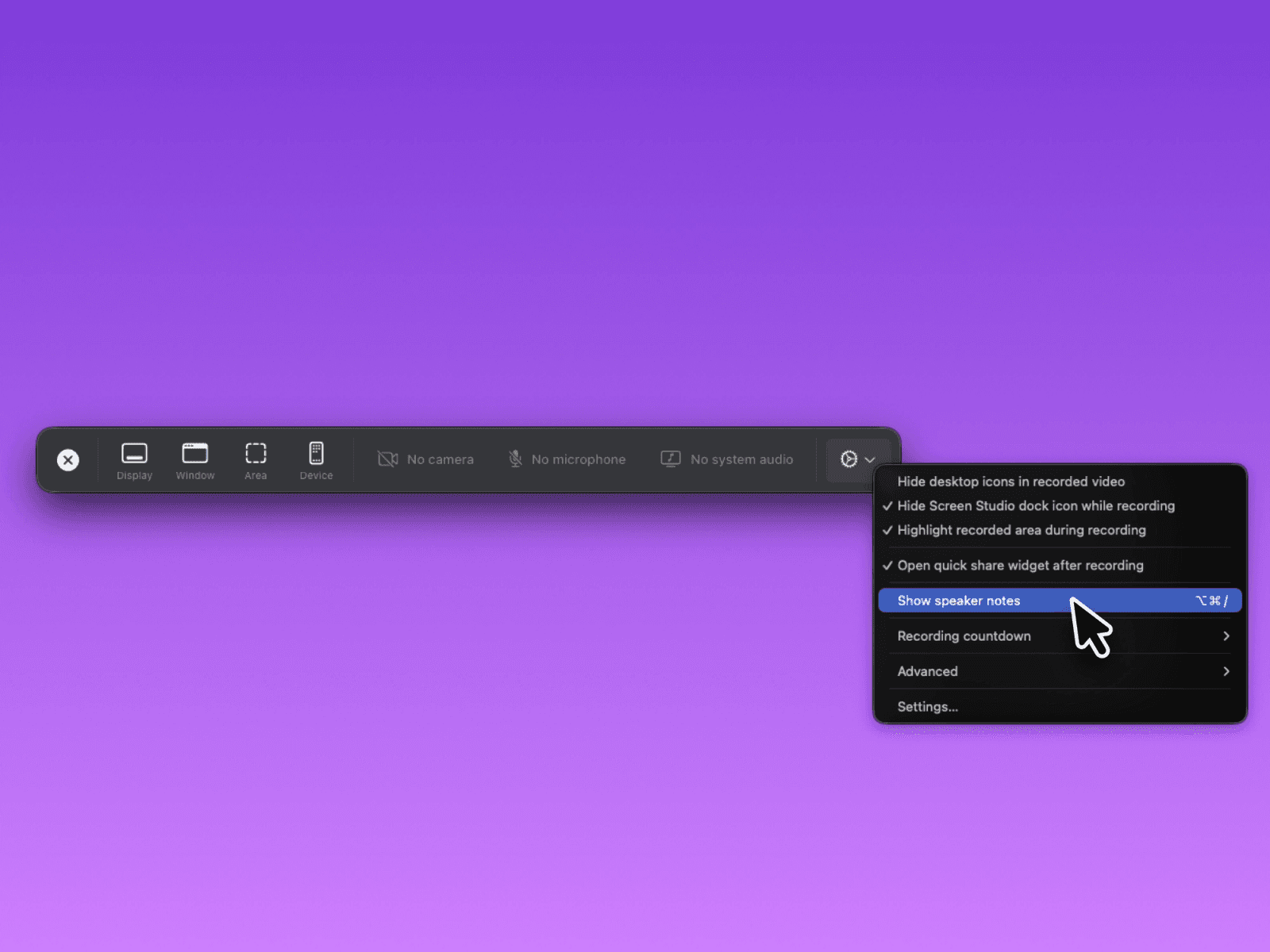 打开演讲者备注