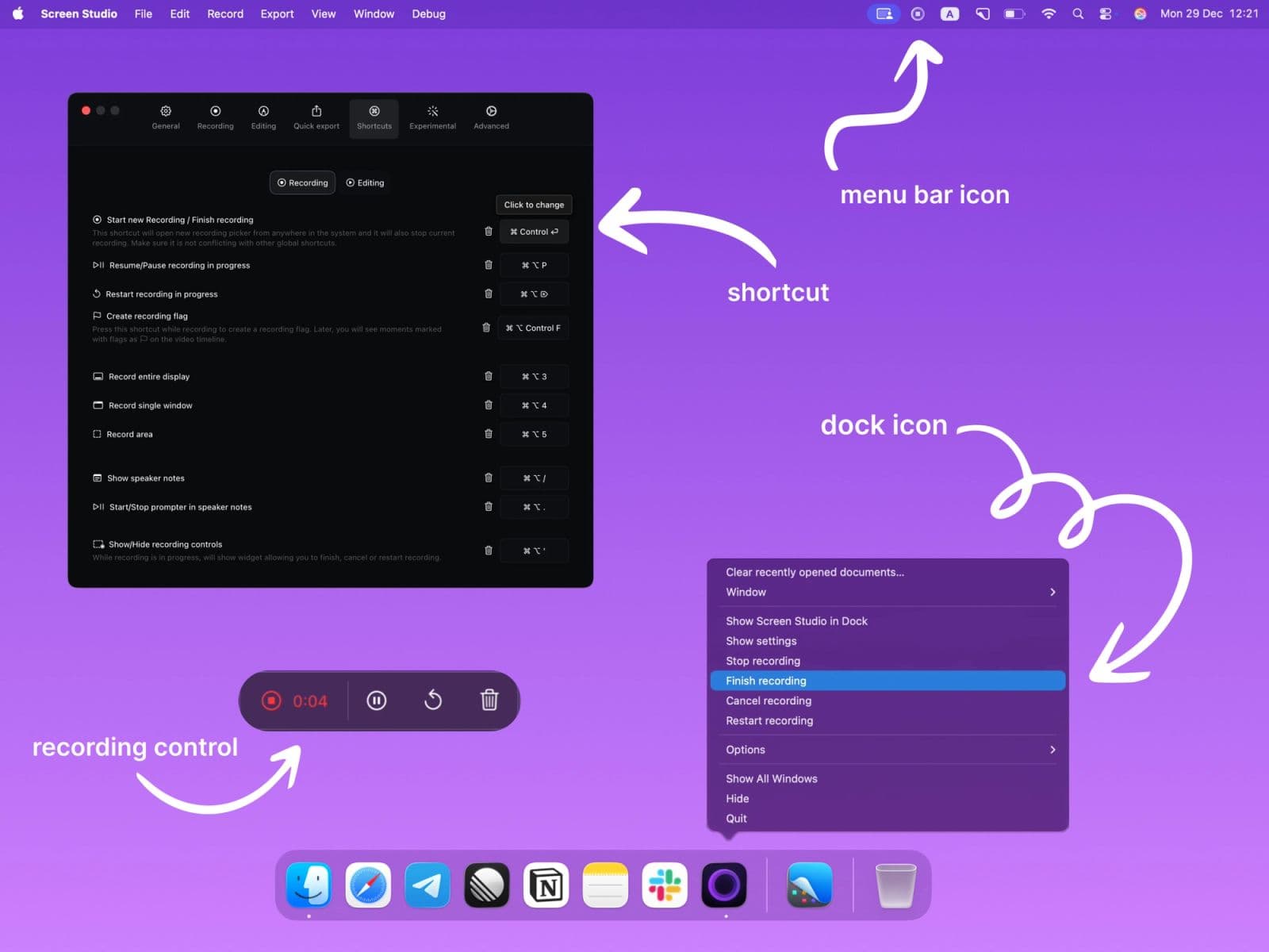 开始与结束录制
